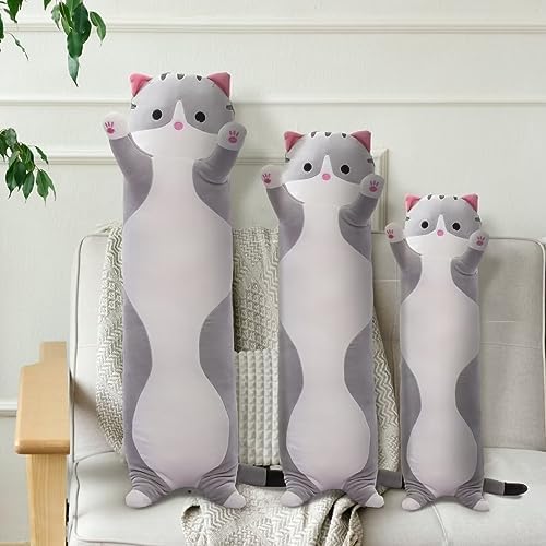 SHINUOER Gray Cat Plush Pillow 354 Inch Cuddly Toy