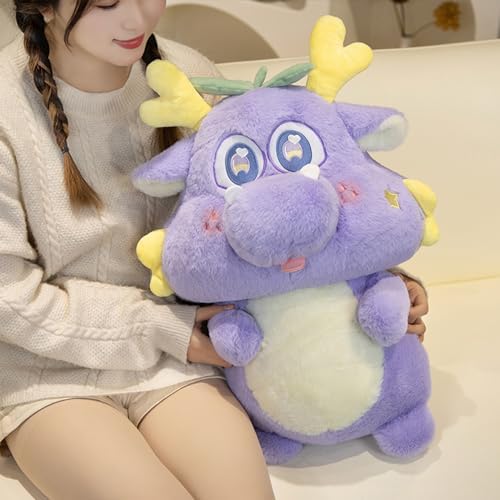 10 Inch Chinese Dragon Plush Pillow Toy for Kids and Lovers Purple