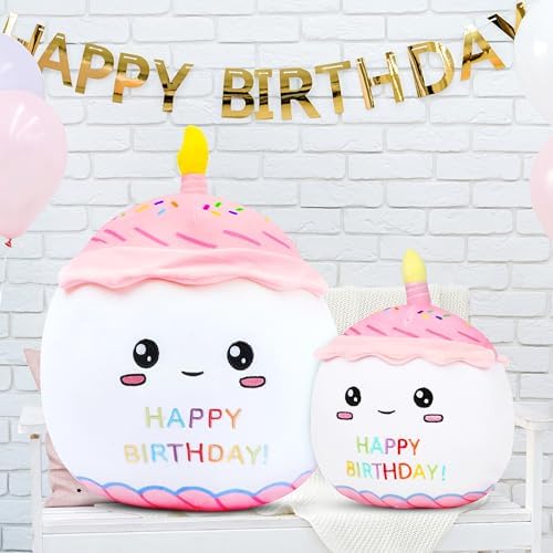 Easfan Birthday Cake Plush Pillow Stuffed Animal