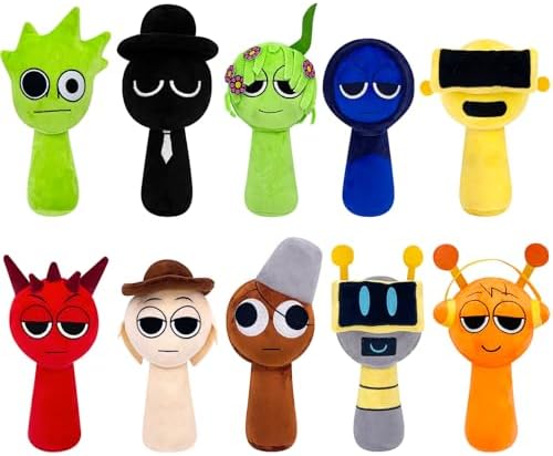 Sprunki Plush Toys 10 Pcs - Horror Game Inspired Stuffed Animals