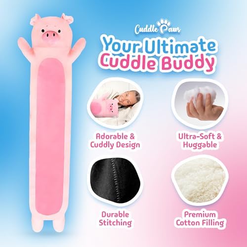 Cuddle Paws Big Pig Plush Pillow Soft Snug for Kids