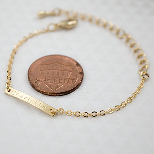 Personalized Baby Name Bar Anklet 16k Gold Silver Rose Gold