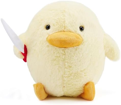 Kephay Cute Duck Plush Toy with Knife 118 Inch Yellow Stuffed Animal