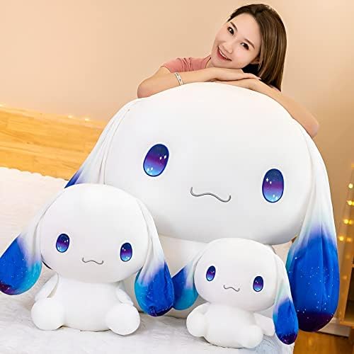 OULV Big Ear White Plush Dog Toy 118 Inch Hugging Pillow