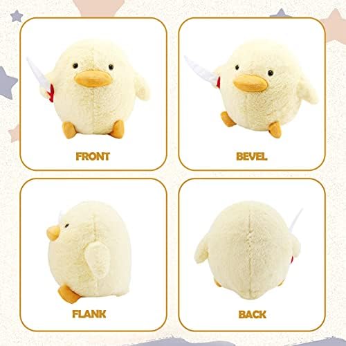 Kephay Cute Duck Plush Toy with Knife 118 Inch Yellow Stuffed Animal