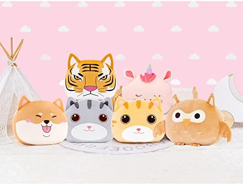 Cat Plush Pillow Toy for Kids Gray 15 Inches