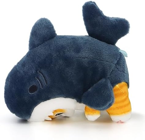 Shark Cat Plush Toy Cute Kawaii Stuffed Animal Pillow Blue 8inch