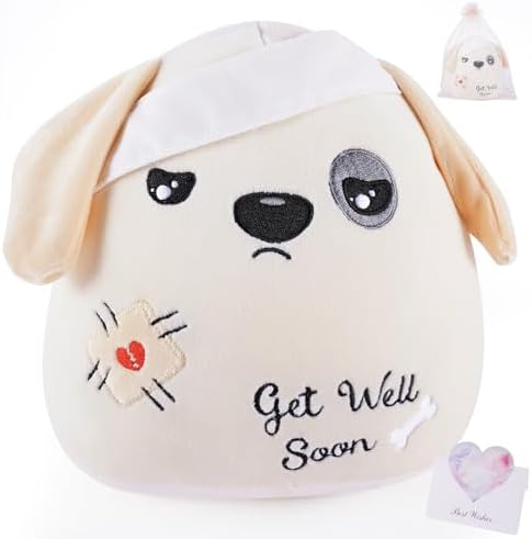 Get Well Soon Dog Plushie - 9 Inch Apricot Bandage Plush Toy