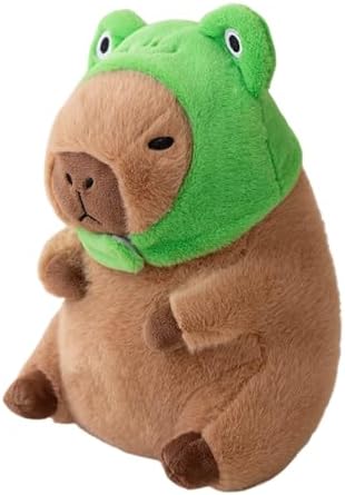 Ditucu Capybara Plush Pillow with Frog Hat