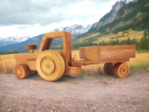 Personalized Wooden Tractor Toy For Boys - Farm Playset