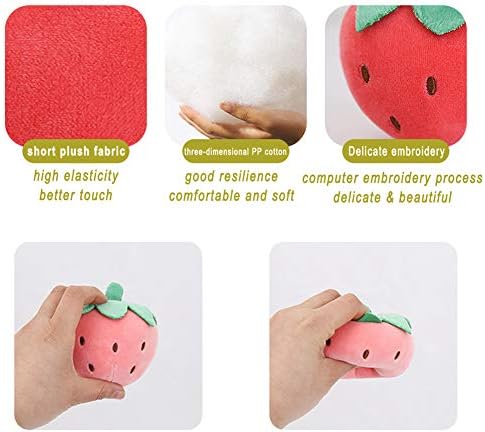 REFAHB Cute Strawberry Throw Pillow with Removable Plush Toys