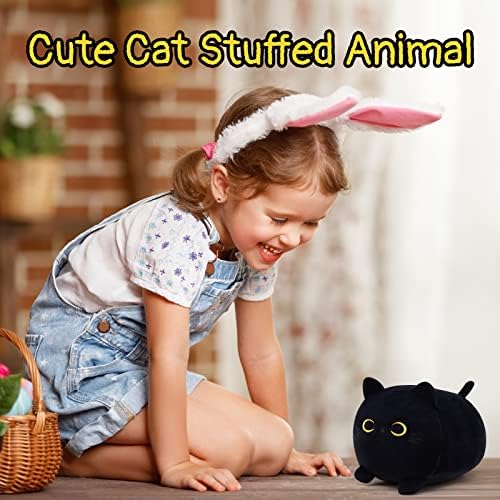 Kawaii Black Cat Plush Pillow Toy for Kids