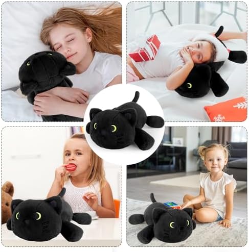 22 Inch Big Weighted Stuffed Animal Black Cat Plush Pillow