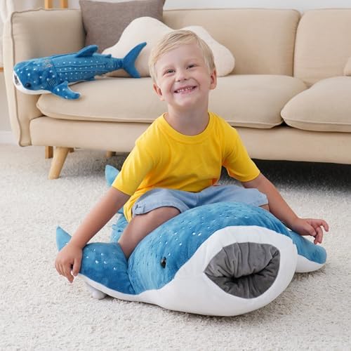 39-Inch Whale Shark Plush Pillow Toy