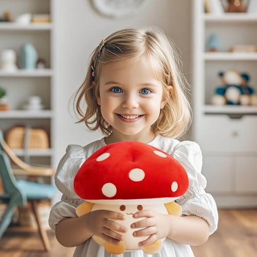 Nuokin 12 Inch Cute Mushroom Plush Pillow Toy