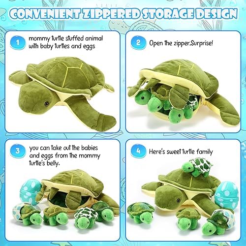 Aoriher 6 Piece Turtle Plush Animal Set