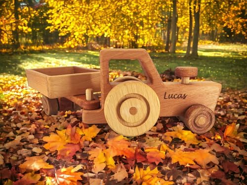 Personalized Wooden Tractor Toy For Boys - Farm Playset