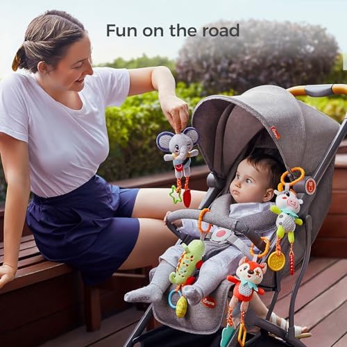 TUMAMA 4 Pack Baby Sensory Plush Toys