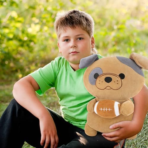 Achwishap French Bulldog Plush Pillow with Rugby 14 Inch Cute Stuffed Animal