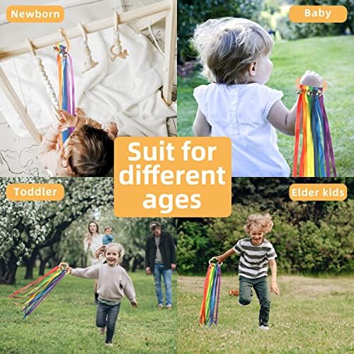 MEROCO Rainbow Hand Kite with Wood Rings 2pcs 1