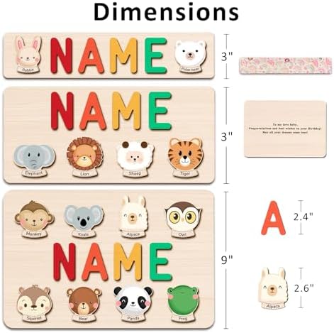 Personalized Name Puzzle with Custom Blessing for Toddlers