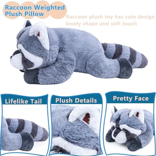 Capybaraflying Raccoon Weighted Plush Pillow