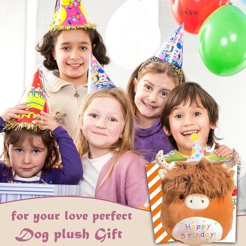 Happy Birthday Highland Cow Plush Toy 12 Cute Cuddly Birthday Pillow
