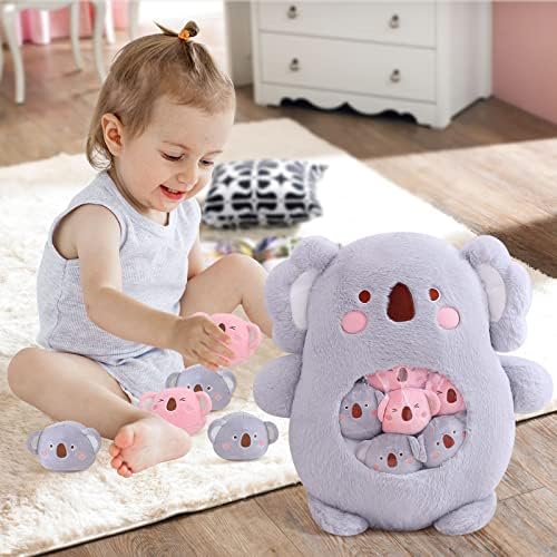Kawaii Koala Plush Pillow Toy Set - 6 Fluffy Koala Stuffed Animals
