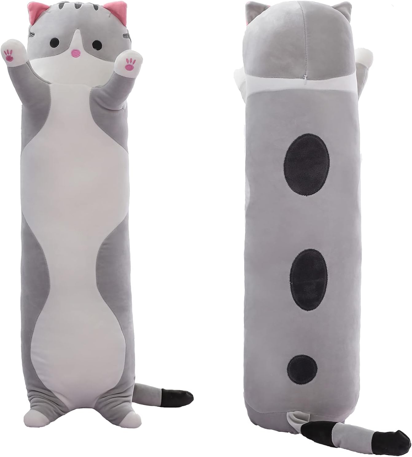 SHINUOER Gray Cat Plush Pillow 354 Inch Cuddly Toy