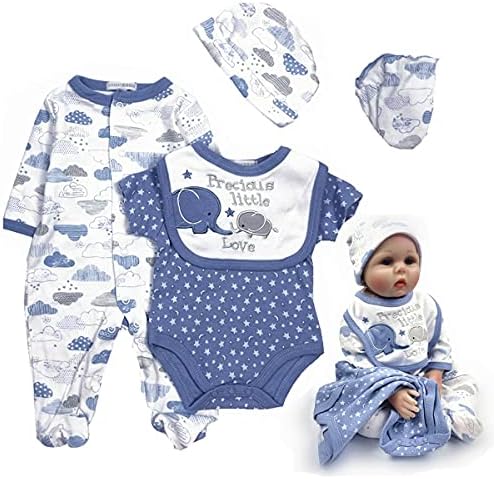Pedolltree Reborn Baby Boy Dinosaur Outfit 5pcs Set