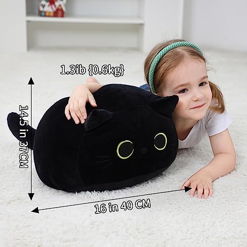 Black Cat Plush Pillow 16-Inch Soft Plush Toy