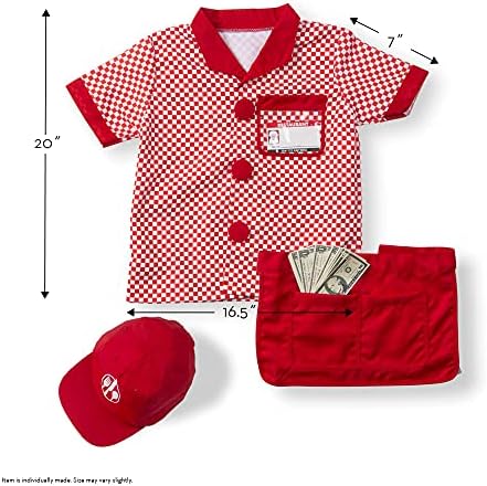 Melissa Doug Server Role Play Costume for Kids Ages 3-6