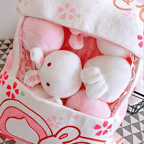 REFAHB Cute Plush Pillow Throw with 8 Stuffed Bunnies