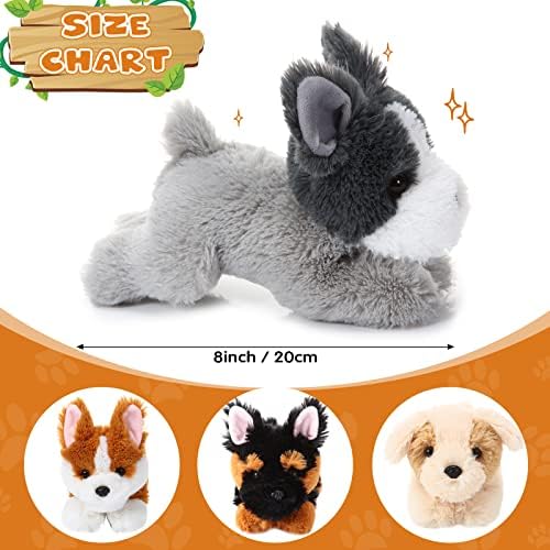 4 Pack 8 Inch Dog Plush Stuffed Animal Pillow Set