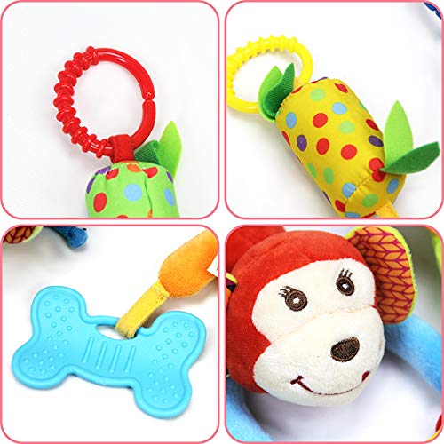Joyshare 4PCS Baby Hanging Rattle Toy with Crinkle Sound