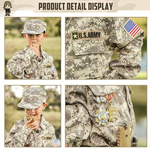 GIFTINBOX Kids Army Soldier Costume Set for Boys 3-12