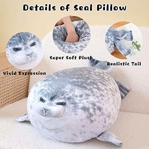Chubby Blob Seal Pillow with 4 Baby Plushies
