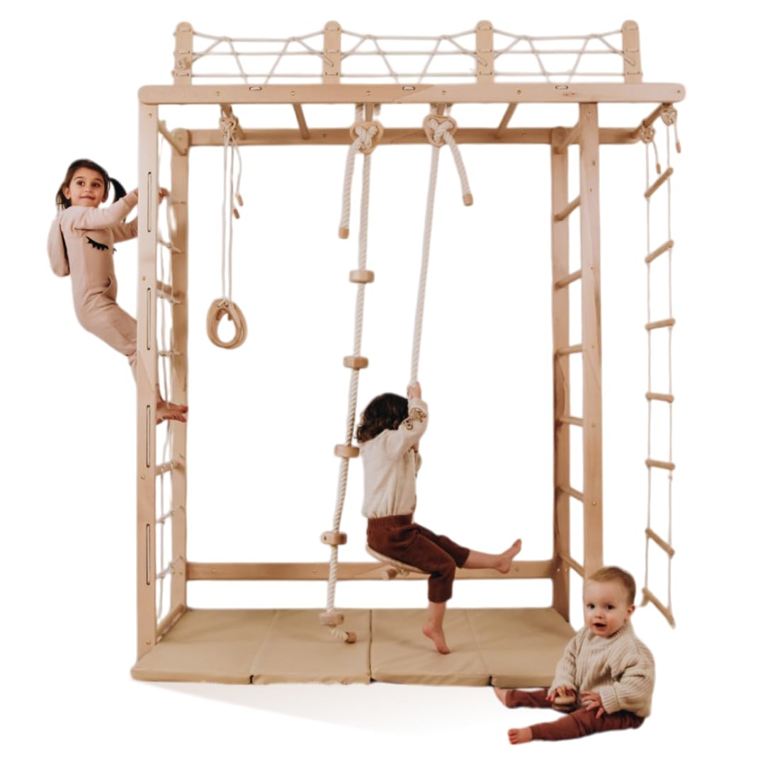 Wood And Hearts Bridge Swedish Ladder - Indoor Play Gym for Kids
