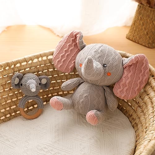 Samonyed Handmade Wooden Baby Elephant Rattle