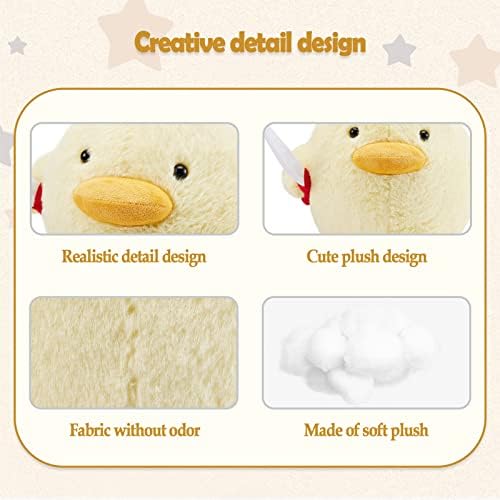 Kephay Cute Duck Plush Toy with Knife 118 Inch Yellow Stuffed Animal