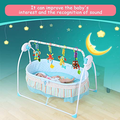 Joyshare 4PCS Baby Hanging Rattle Toy with Crinkle Sound
