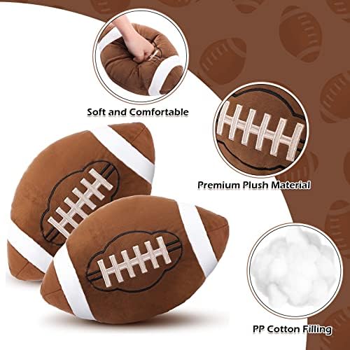 HyDren Football Pillows 2 Pcs Fluffy Plush