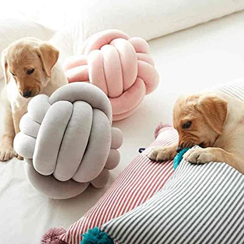 PUXU Knot Pillow Ball Round Plush Cushion Mint 85in22cm