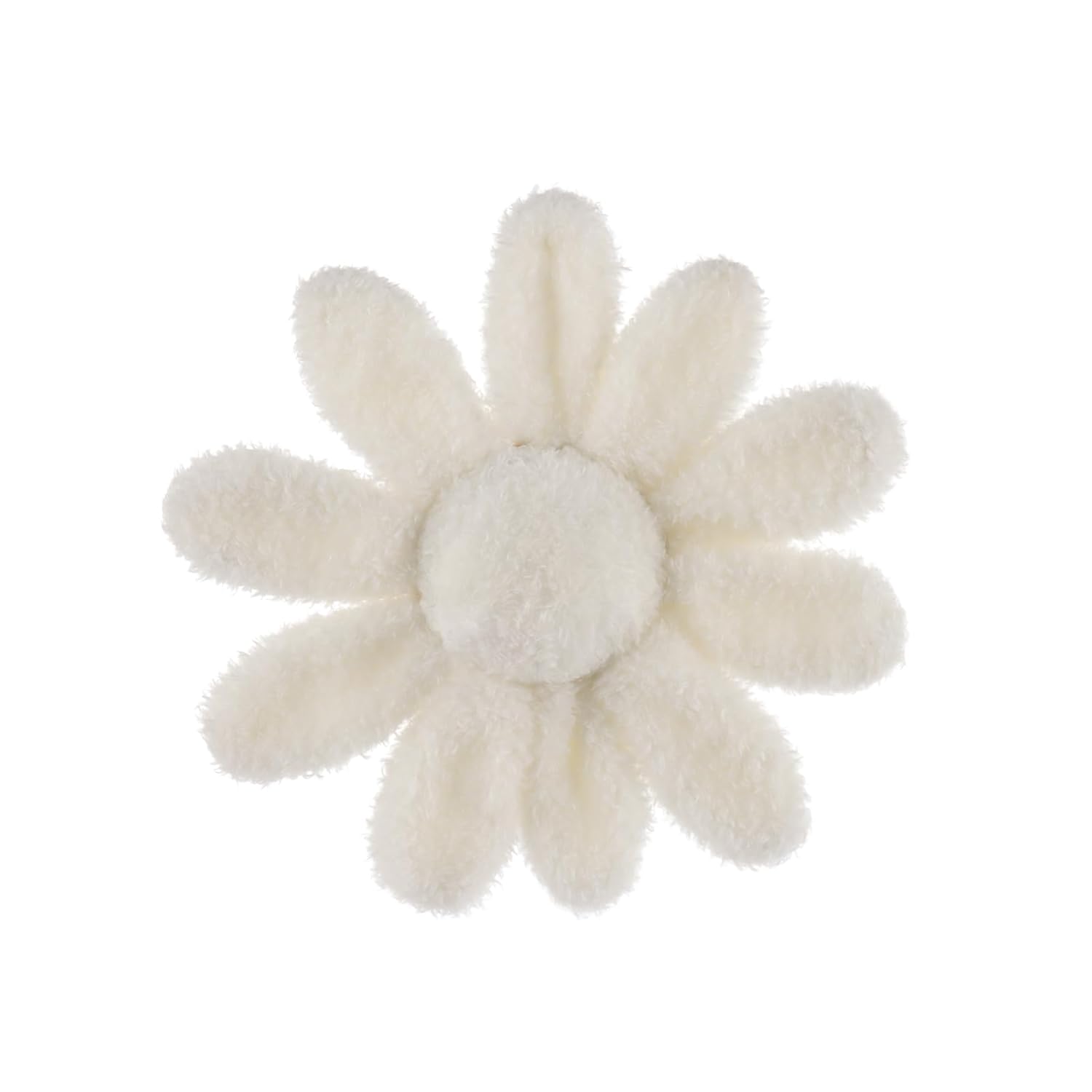 Apricot Lamb Soft Rattle Toy with White Daisy Design