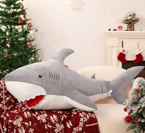 MorisMos Giant Shark Plush Pillow Toy 51 Inch