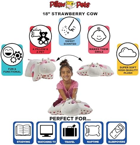 Pillow Pets - Sweet Strawberry Cow Plush Pillow