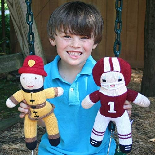 ZUBELS Baby Hand-Knit Frank The Fireman Plush Doll 12-Inch 1