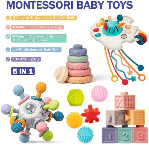 Jyusmile 5 in 1 Montessori Baby Toy Set