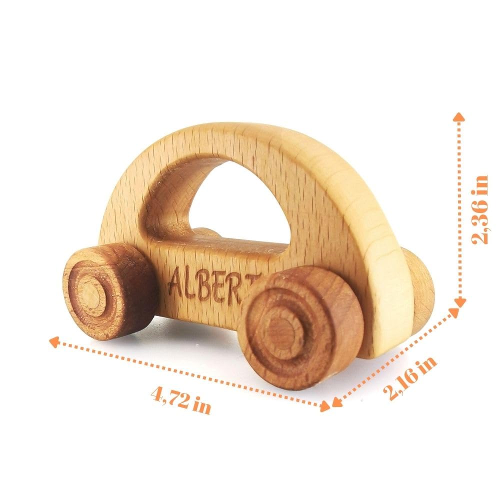Personalized Wooden Toy Car for Toddlers 1-3 1