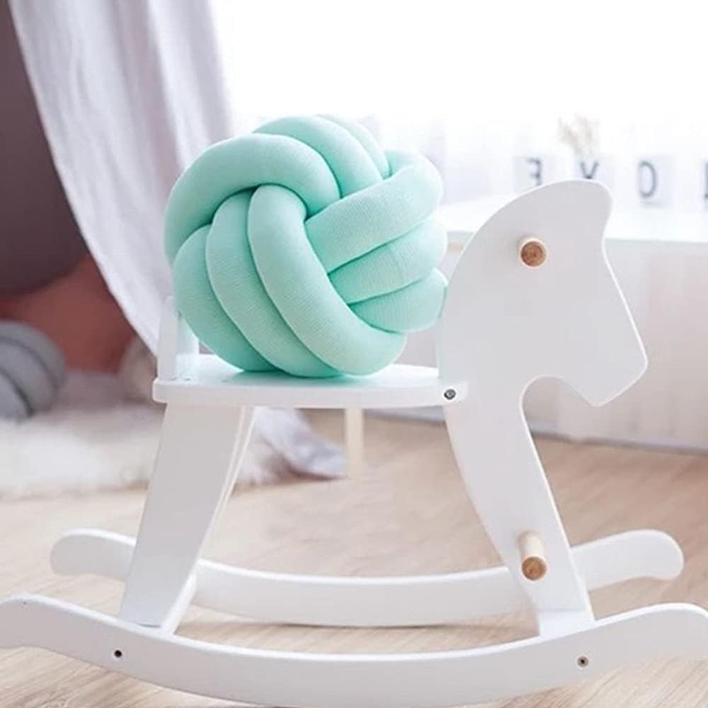 PUXU Knot Pillow Ball Round Plush Cushion Mint 85in22cm